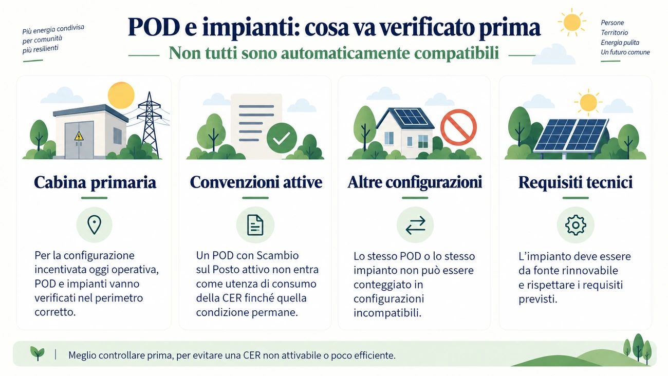 Verifiche da effettuare su POD e impianti prima di inserirli in una CER